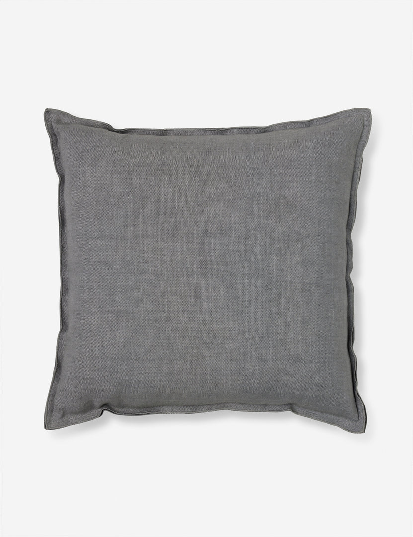 #color::dusty-blue #style::square #fill type::with-feather-down-insert #fill type::pillow-cover-only | Arlo Dusty Blue flax linen solid square pillow