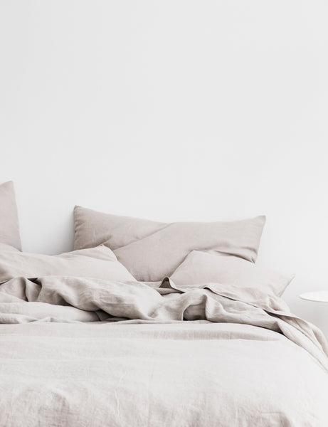 #color::smoke-gray #size::queen #size::king #size::twin #size::cal-king | European Flax Linen smoke gray Duvet Set by Cultiver
