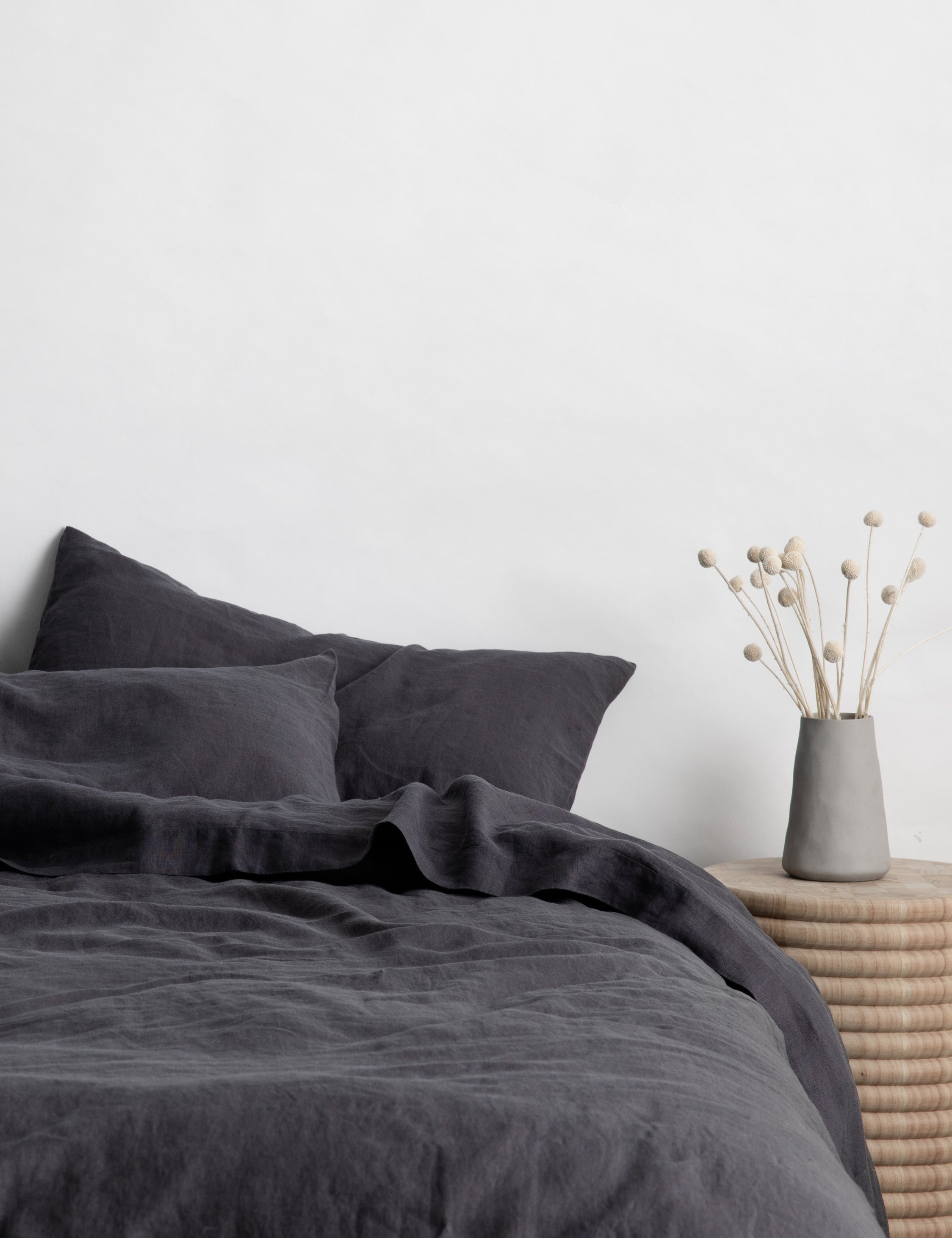 European Flax Linen slate gray Duvet Set by Cultiver