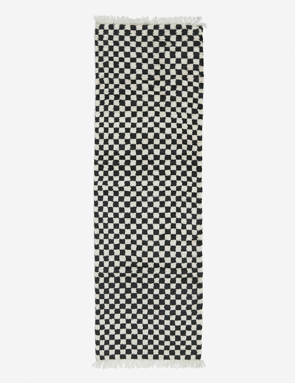 Black and white Checkerboard Rug by Sarah Sherman Samuel in its runner size
