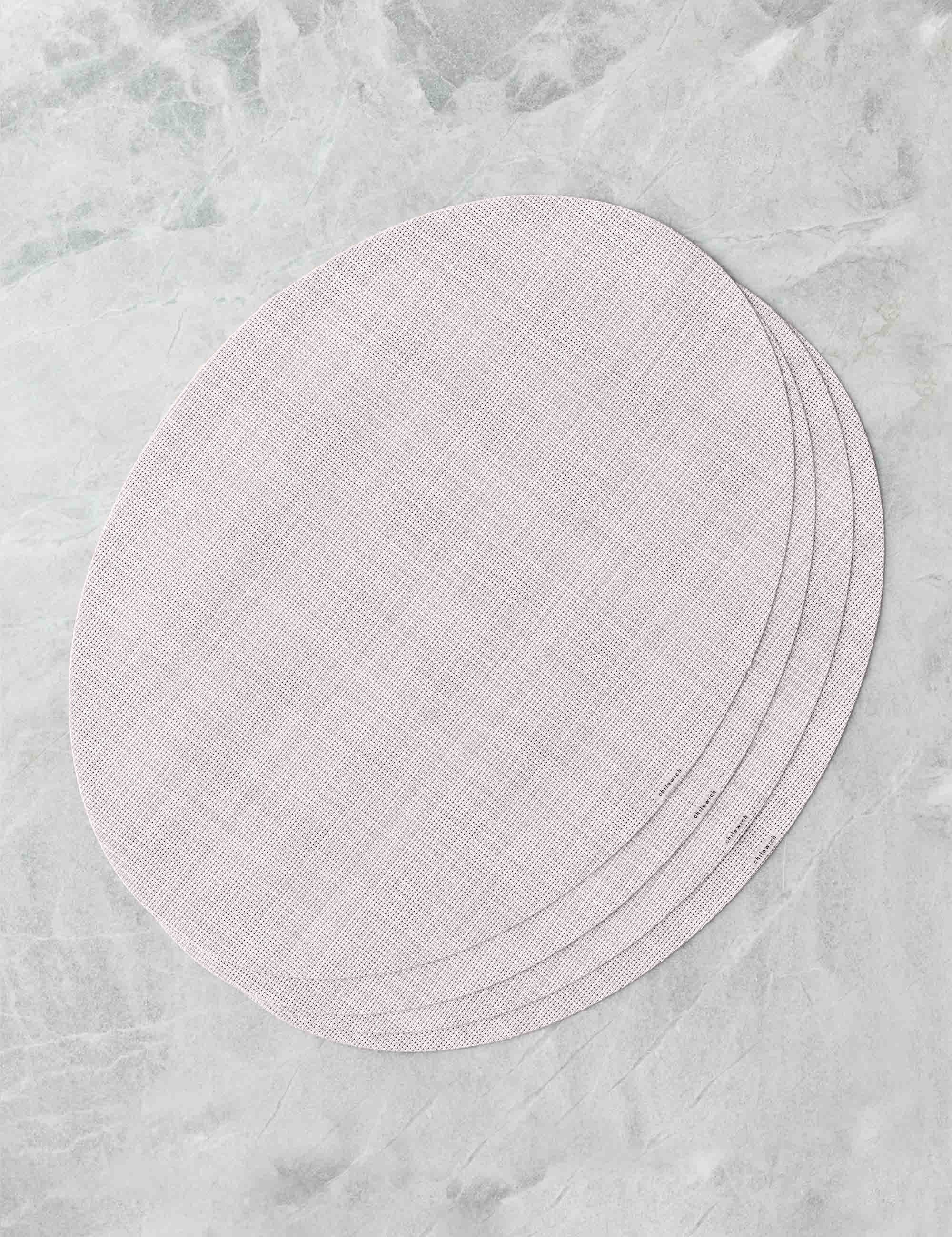 Set of four blush pink Mini Basketweave Oval Placemat by Chilewich