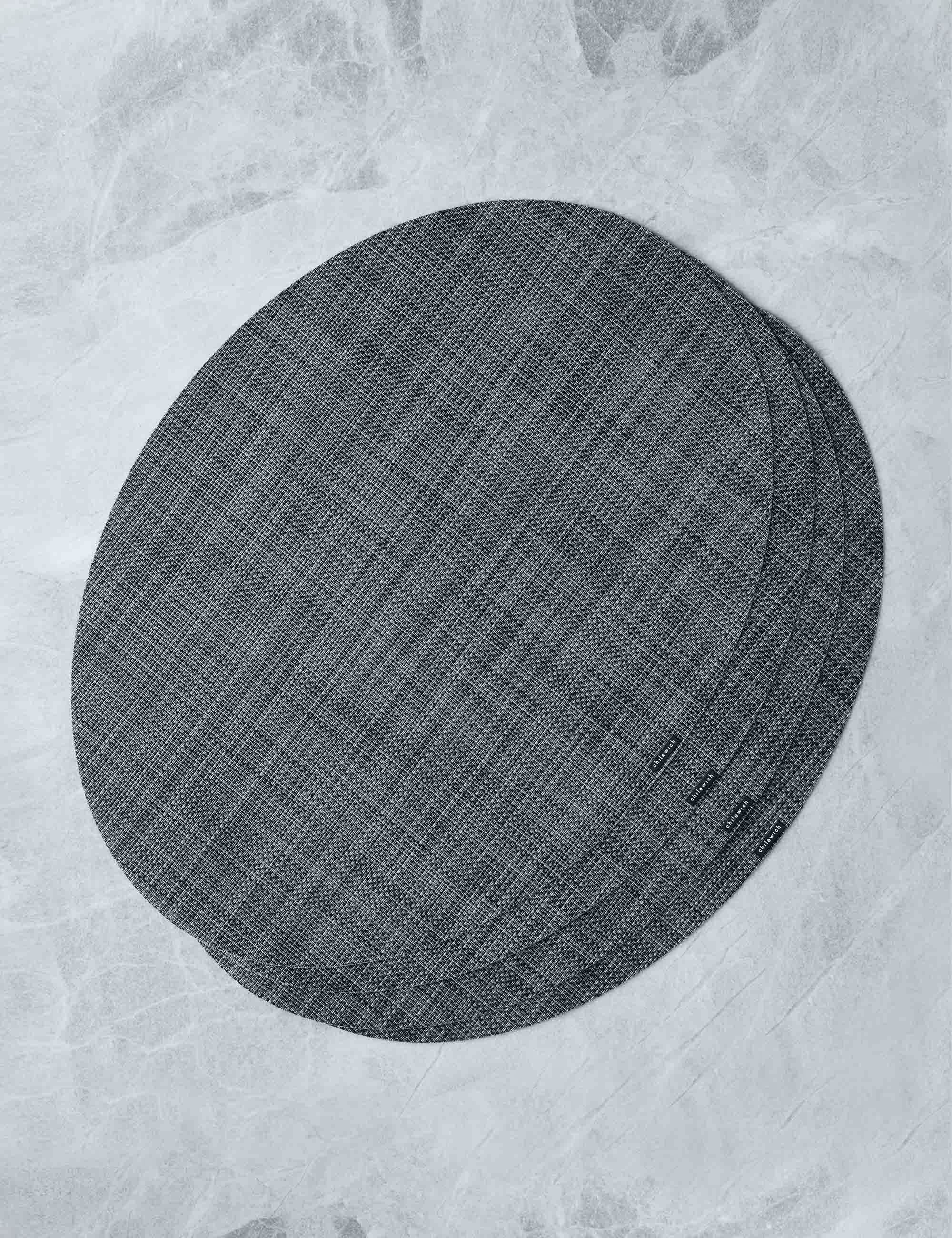 Set of four cool gray Mini Basketweave Oval Placemat by Chilewich