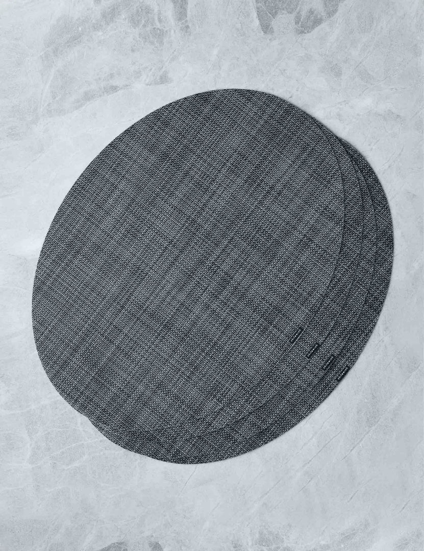  #color::cool-grey | Set of four cool gray Mini Basketweave Oval Placemat by Chilewich