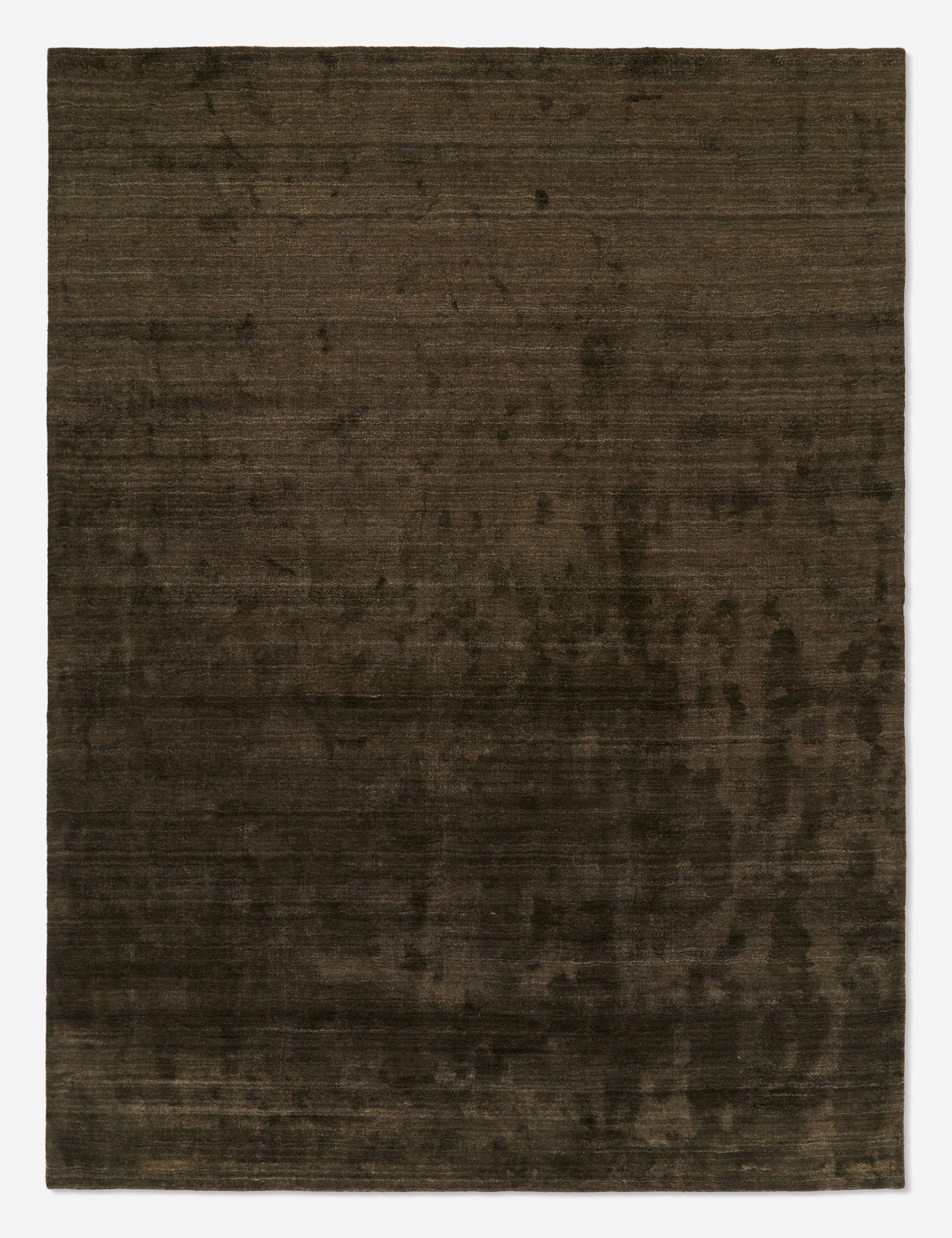Chiltern hand-loomed viscose moss green rug by Jake Arnold