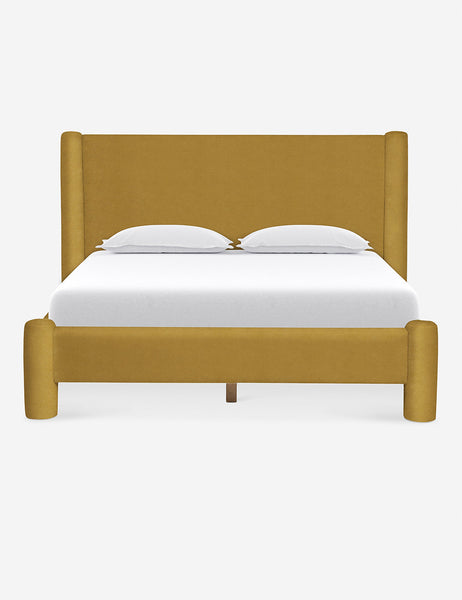 #color::goldenrod-plush-velvet #size::queen #size::king #size::cal-king | Goldenrod Velvet Hyvaa Bed by Sarah Sherman Samuel