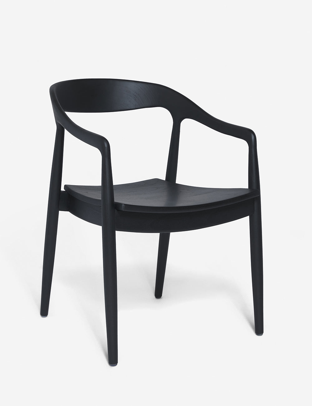 Angled view of the Ida Black Dining Arm Chair