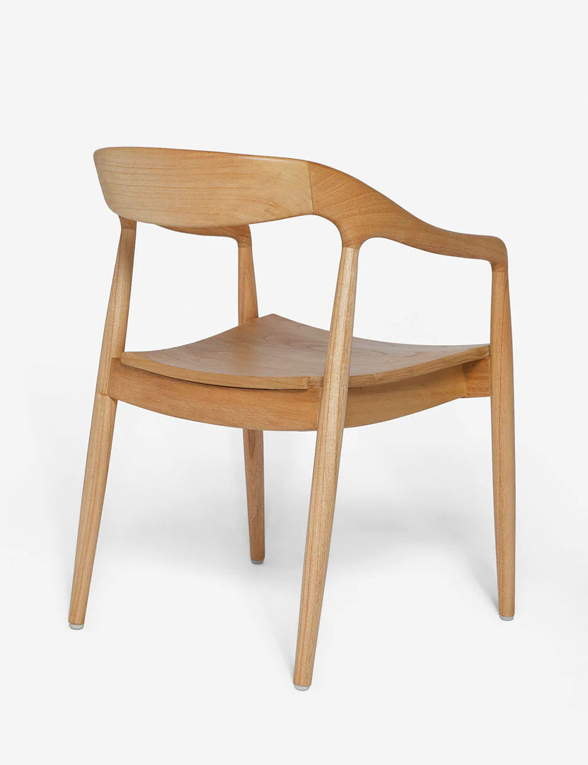 #color::Natural | Back angled view of the Ida Natural Dining Arm Chair
