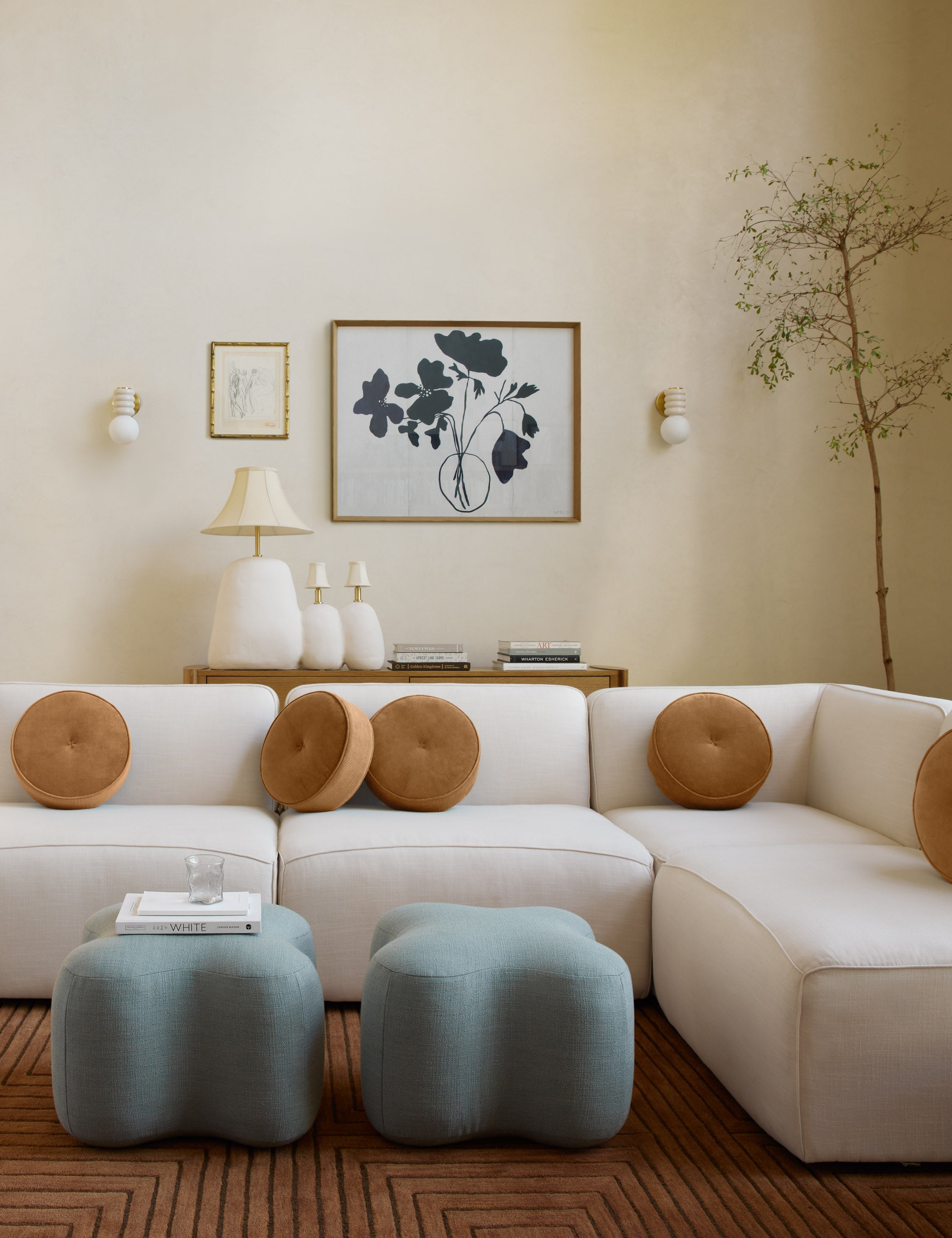June Ottoman by Eny Lee Parker : Blue