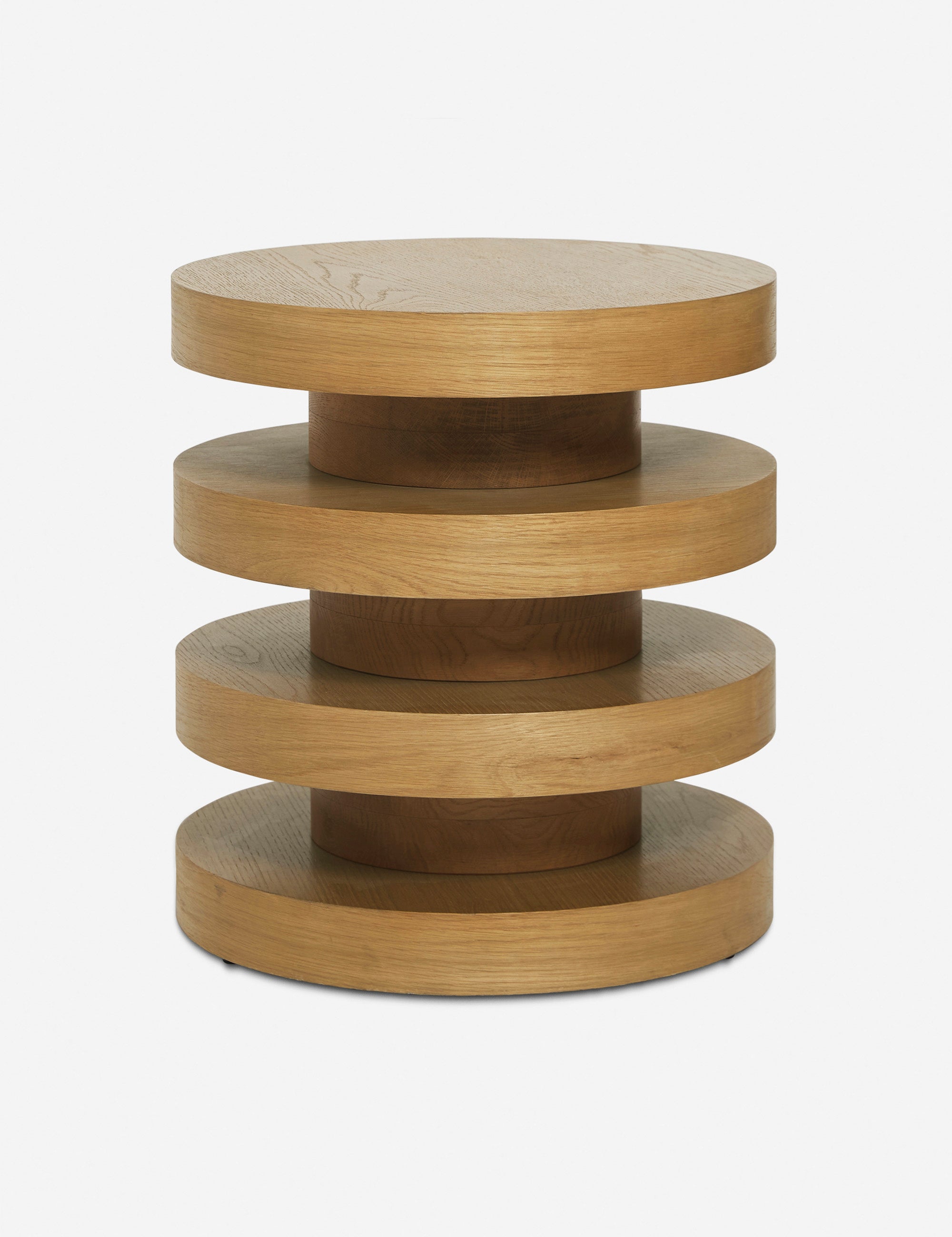 Pentwater Four-Tiered Natural Round Side Table by Sarah Sherman Samuel