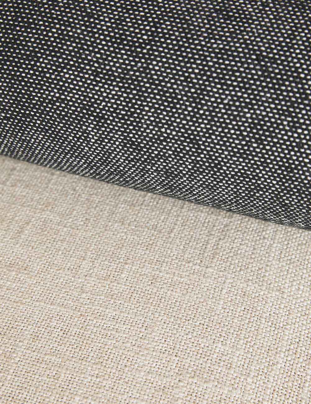 Navy and natural linen fabric on the Rise Daybed
