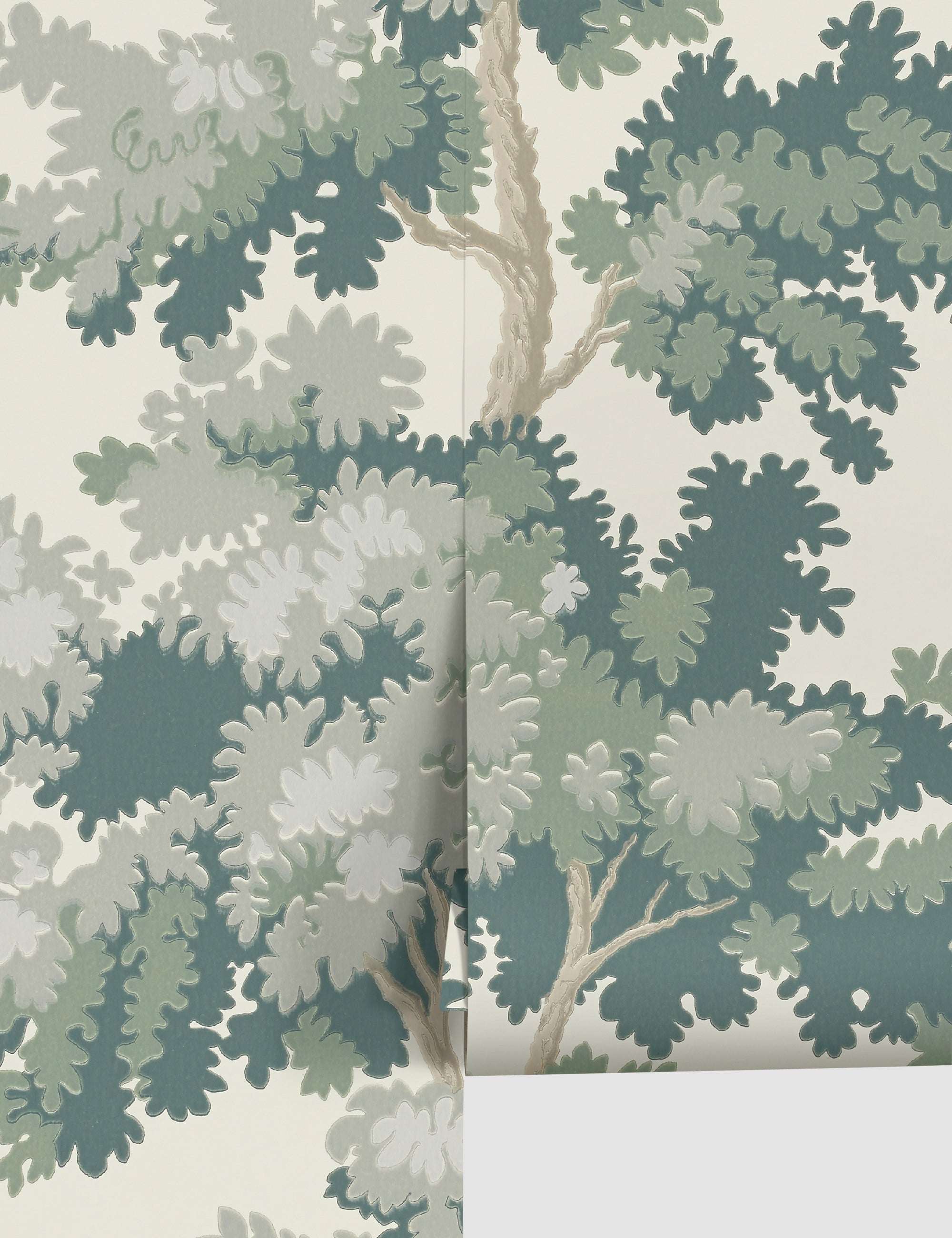 Scalamandre botanical inspired green raphael wallpaper