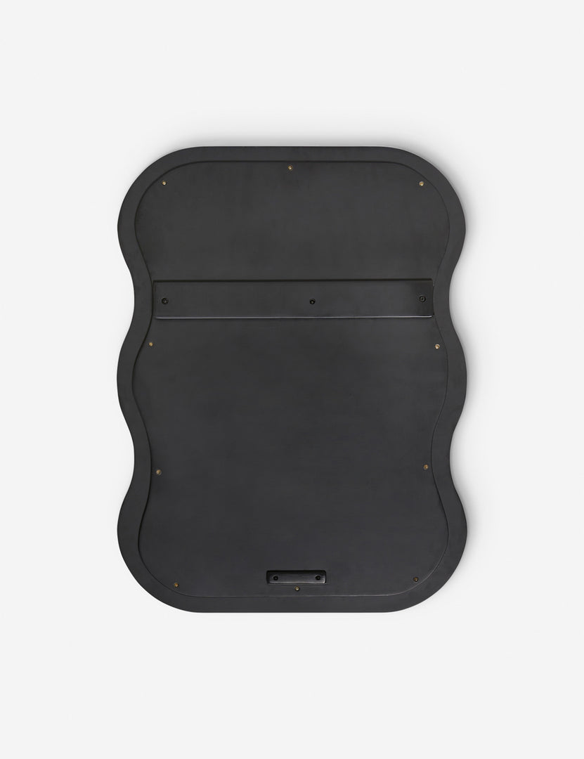 #size::small | Back of the Wendolyn wavy thick-framed black mirror. | Back of the small Wendolyn Mirror