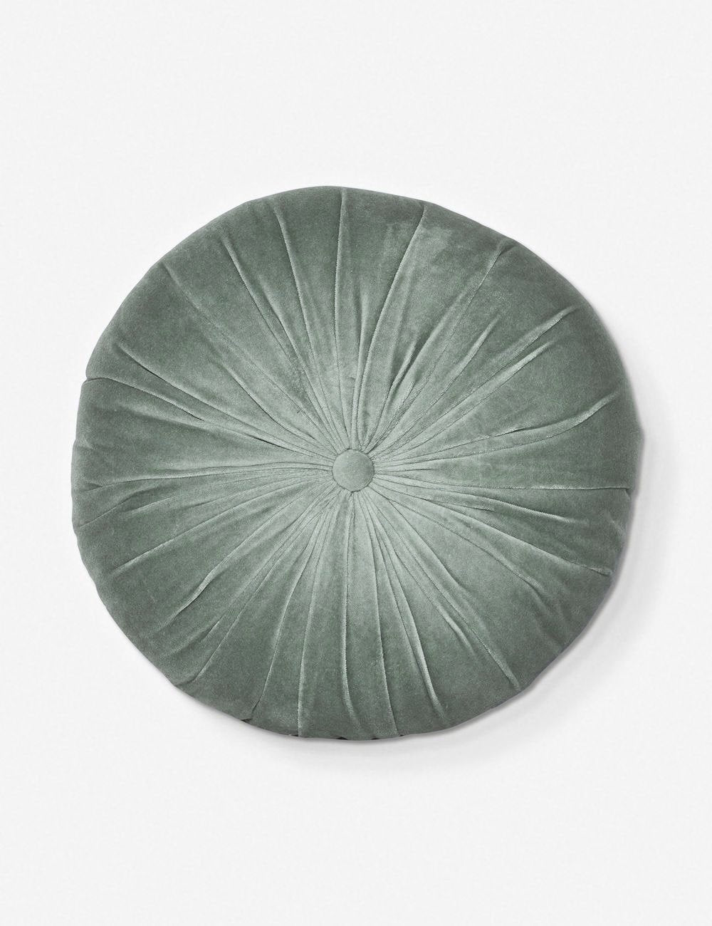 Monroe shale blue velvet round pillow