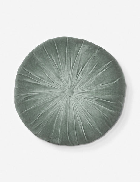#color::shale-blue | Monroe shale blue velvet round pillow