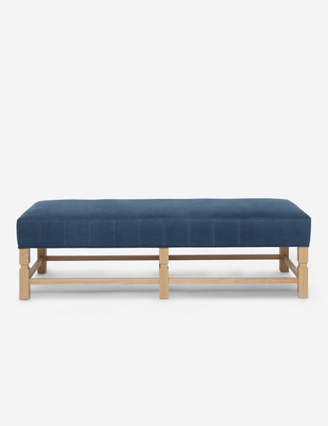 #color::harbor | The vertical channeling on the cushion of the Ambleside Cognac velvet bench