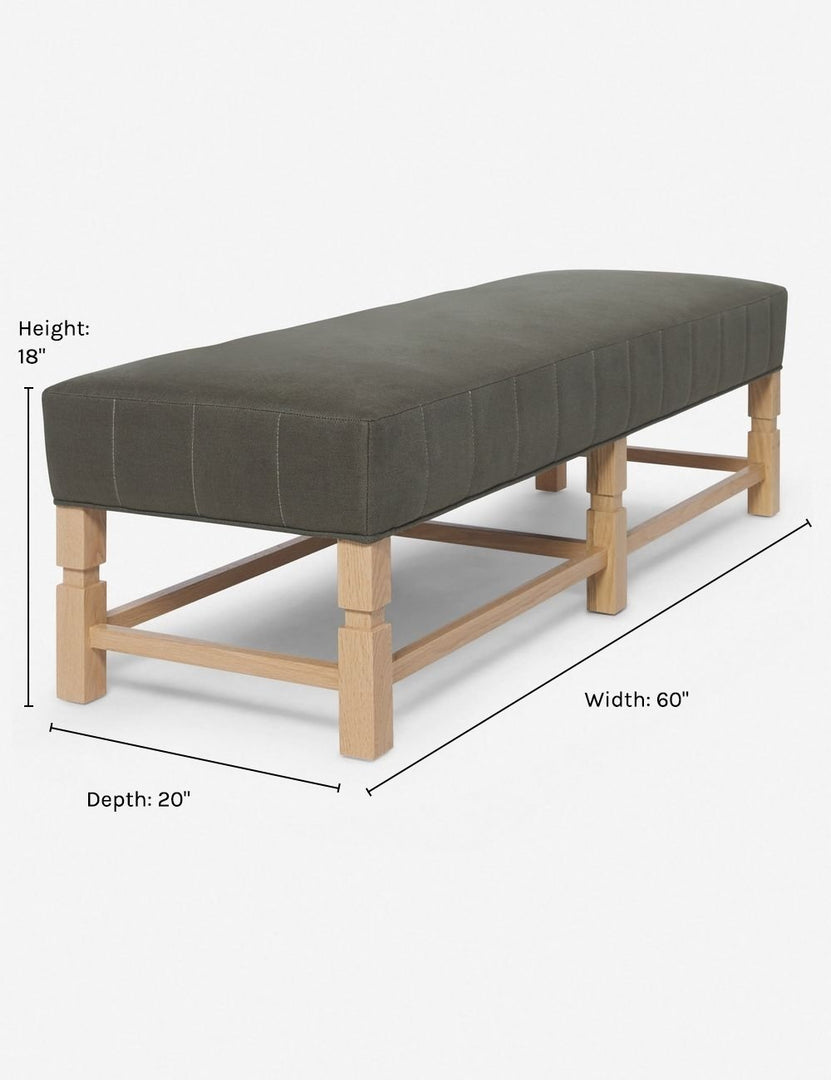 #color::loden #color::natural #color::taupe-boucle #color::apricot-linen #color::terracotta-linen #color::brie-velvet #color::camel-linen #color::dark-blue #color::jade #color::harbor #color::cognac #color::oyster | Dimensions on the Ambleside Bench