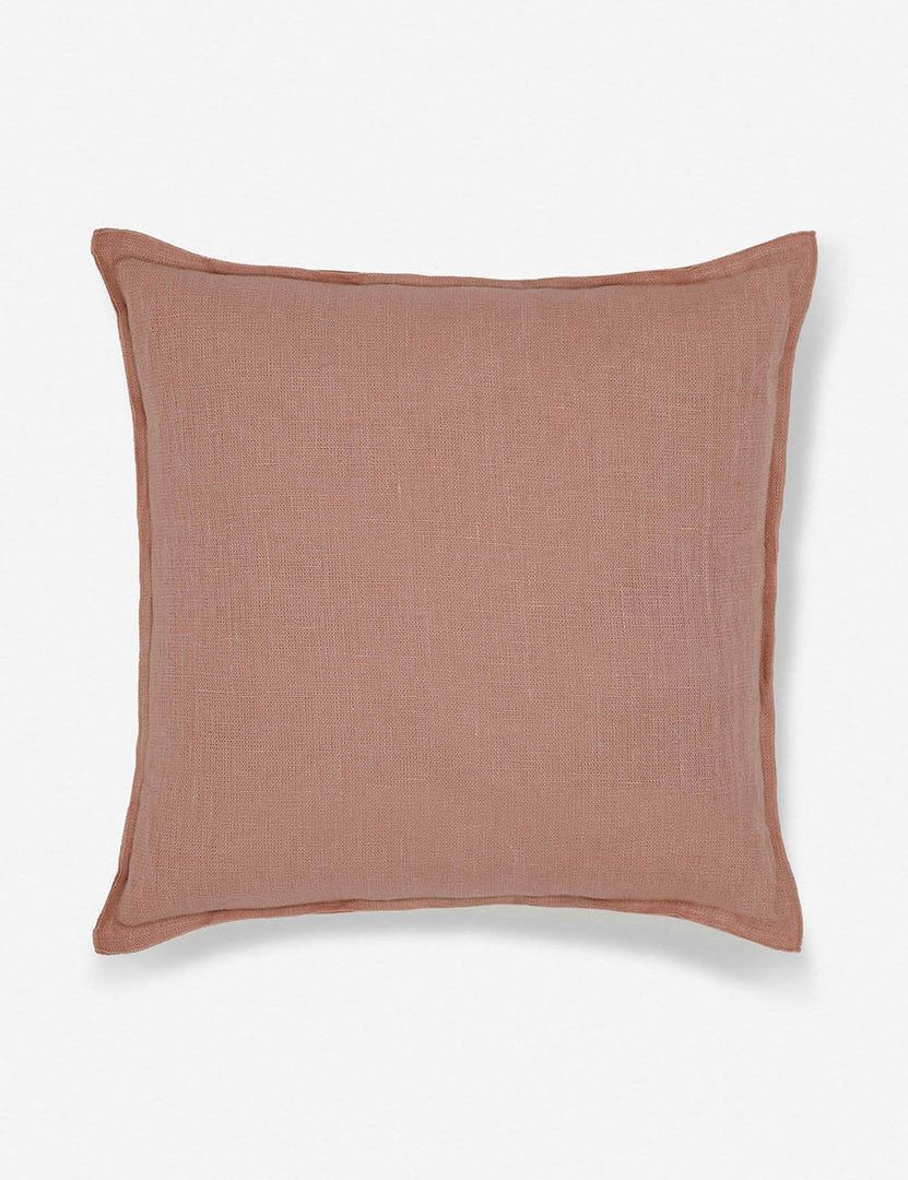 #color::terracotta #style::square #fill type::with-feather-down-insert #fill type::pillow-cover-only | Arlo Terracotta flax linen solid square pillow