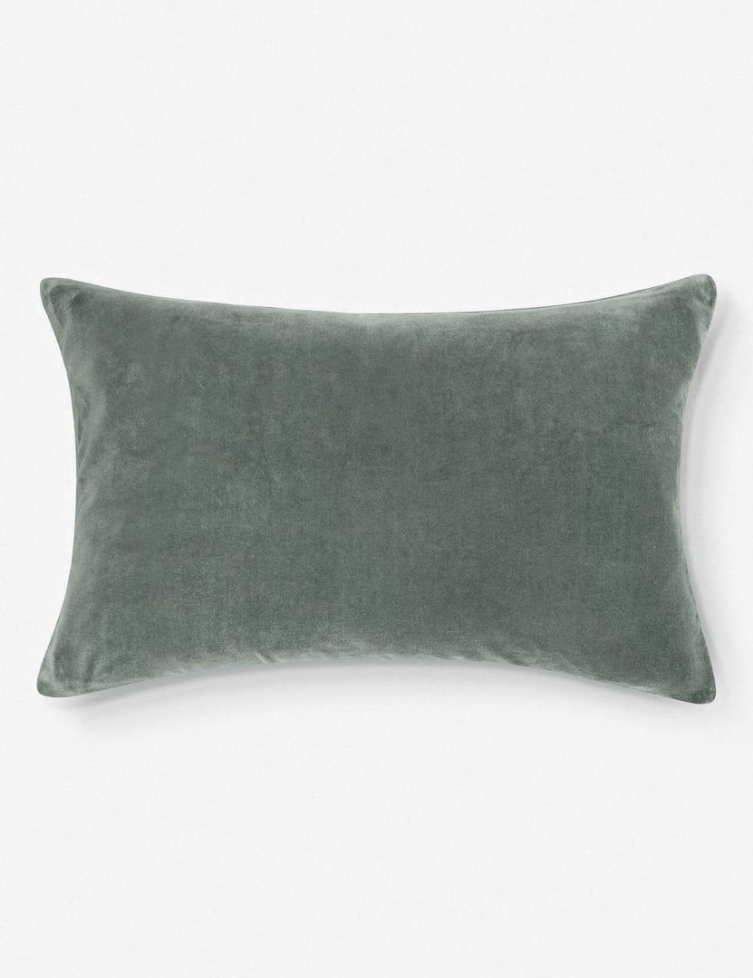 #color::shale-blue #style::lumbar  #fill type::with-feather-down-insert  #fill type::pillow-cover-only |   Charlotte Shale Blue Lumbar Velvet Pillow