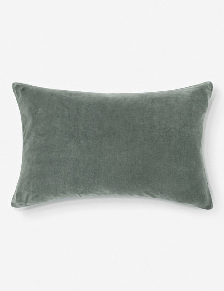 #color::shale-blue #style::lumbar  #fill type::with-feather-down-insert  #fill type::pillow-cover-only |   Charlotte Shale Blue Lumbar Velvet Pillow