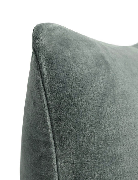 #color::shale-blue #style::square  #fill type::with-feather-down-insert  #fill type::pillow-cover-only |   Corner of Charlotte Shale Blue Square Velvet Pillow