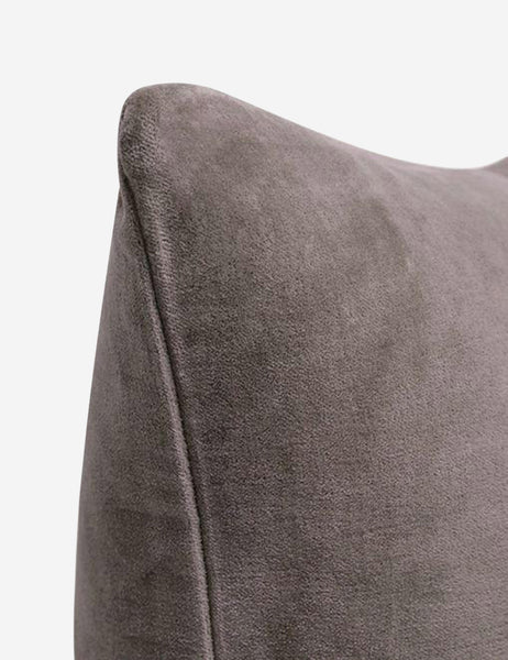 #color::warm-gray #style::lumbar  #fill type::with-feather-down-insert  #fill type::pillow-cover-only |   Corner of Charlotte Warm Gray Lumbar Velvet Pillow