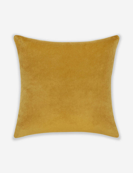 #color::mustard #style::square  #fill type::with-feather-down-insert  #fill type::pillow-cover-only |   Charlotte Mustard Yellow Square Velvet Pillow