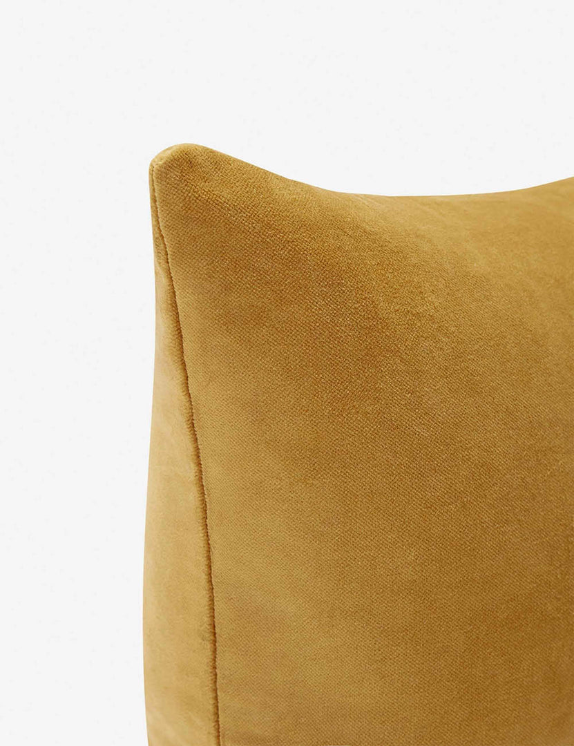 #color::mustard #style::lumbar  #fill type::with-feather-down-insert  #fill type::pillow-cover-only |   Corner of Charlotte Mustard Yellow Lumbar Velvet Pillow