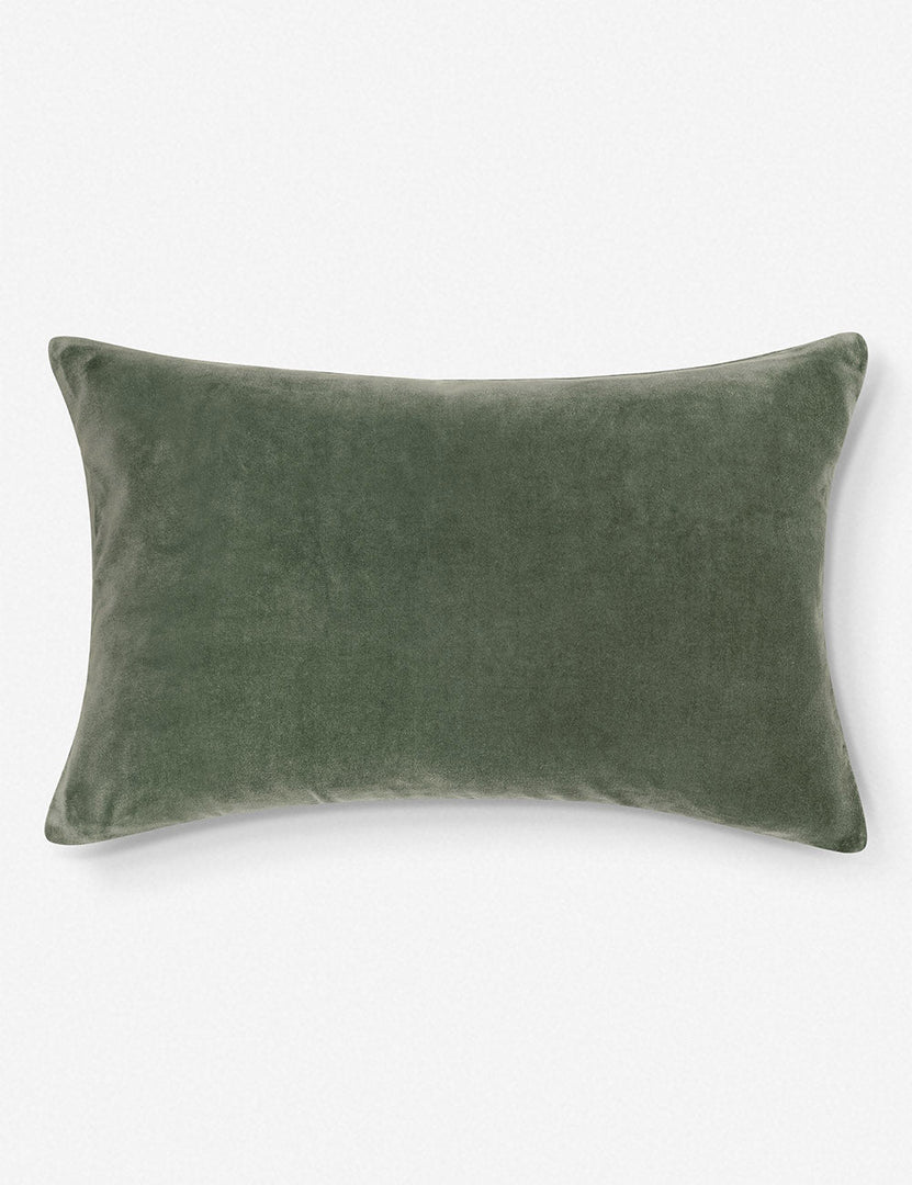 #color::moss #style::lumbar  #fill type::with-feather-down-insert  #fill type::pillow-cover-only |   Charlotte Moss Green Lumbar Velvet Pillow