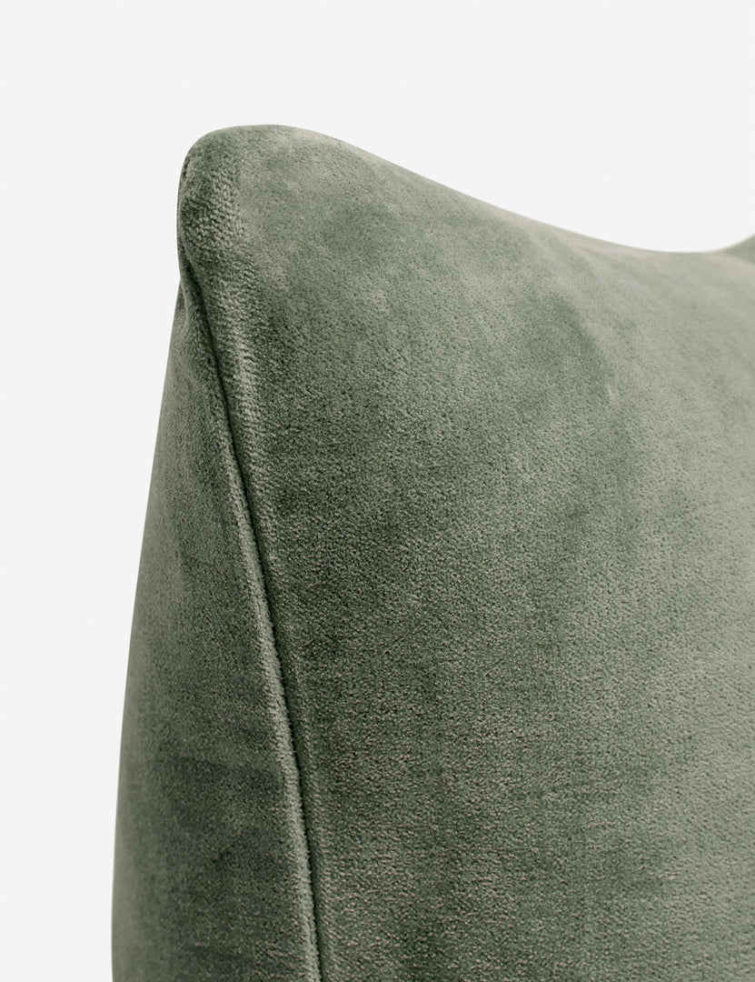 #color::moss #style::lumbar  #fill type::with-feather-down-insert  #fill type::pillow-cover-only |   Corner of Charlotte Moss Green Lumbar Velvet Pillow