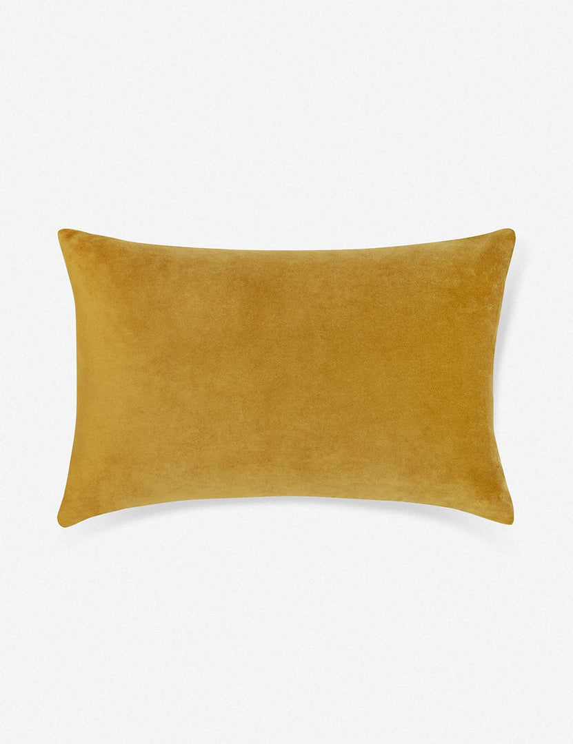 #color::mustard #style::lumbar  #fill type::with-feather-down-insert  #fill type::pillow-cover-only |   Charlotte Mustard Yellow Lumbar Velvet Pillow
