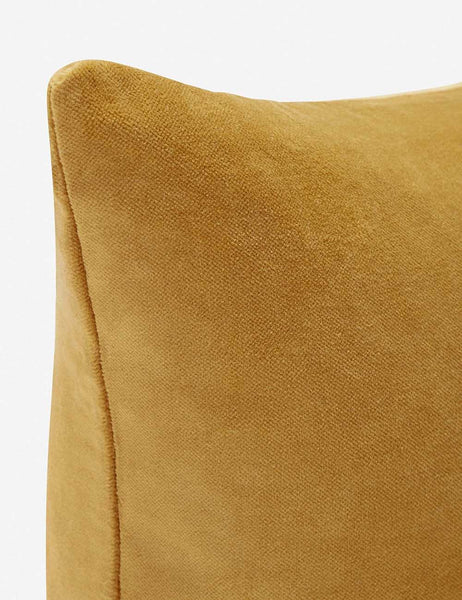#color::mustard #style::square  #fill type::with-feather-down-insert  #fill type::pillow-cover-only |   Corner of Charlotte Mustard Yellow Square Velvet Pillow