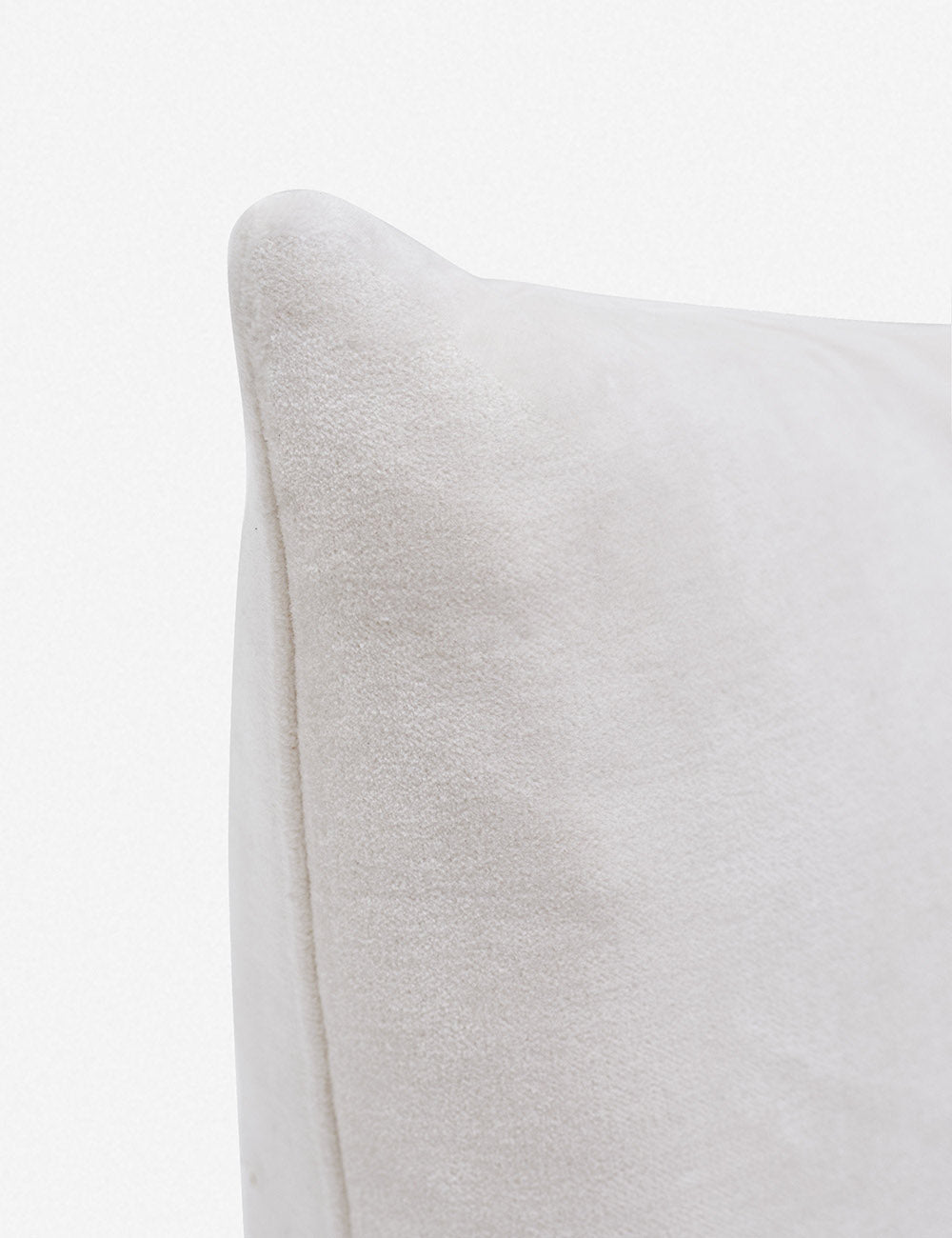 Corner of Charlotte Oyster White Square Velvet Pillow