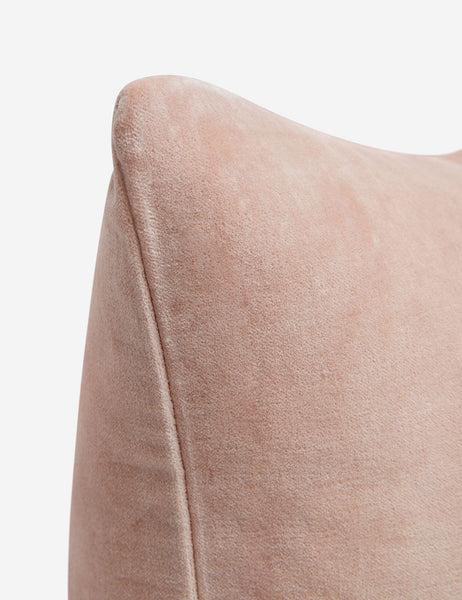 #color::rosewater #style::lumbar  #fill type::with-feather-down-insert  #fill type::pillow-cover-only |   Corner of Charlotte Rosewater Pink Lumbar Velvet Pillow