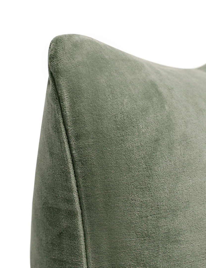 #color::moss #style::square  #fill type::with-feather-down-insert  #fill type::pillow-cover-only |   Corner of Charlotte Moss Green Square Velvet Pillow