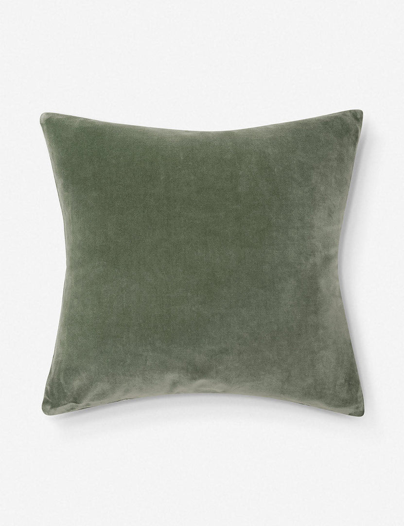 #color::moss #style::square  #fill type::with-feather-down-insert  #fill type::pillow-cover-only |   Charlotte Moss Green Square Velvet Pillow