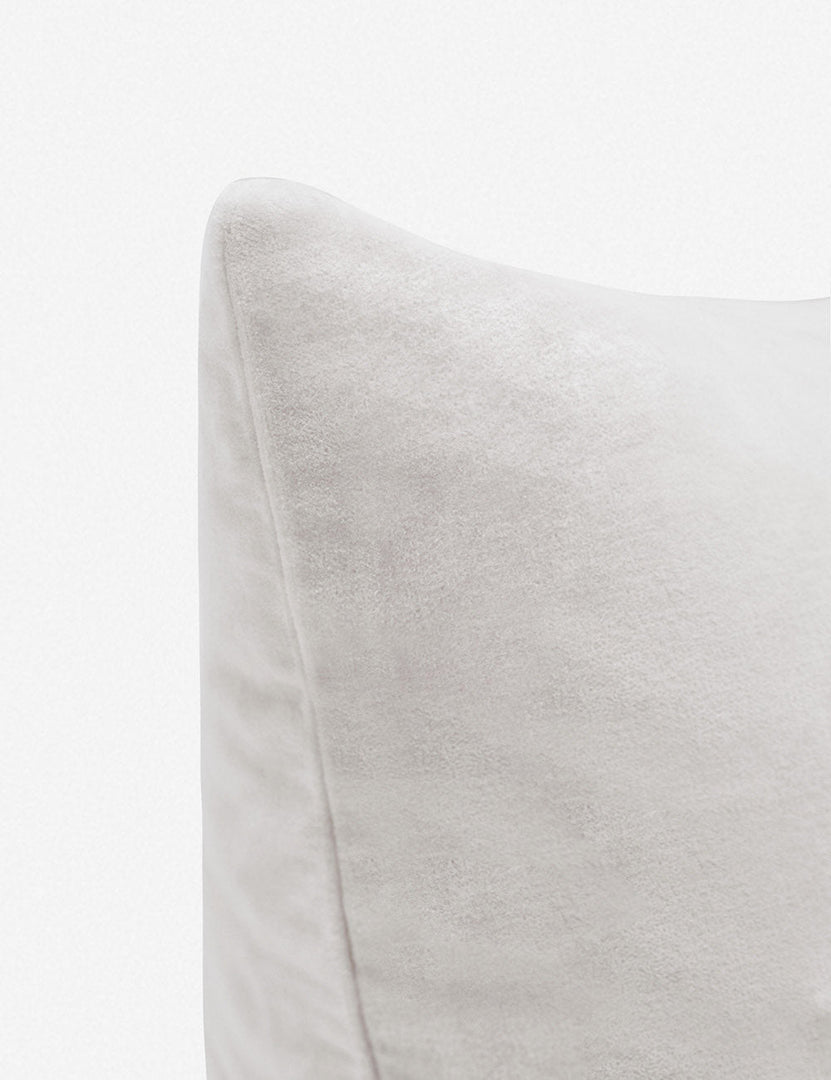 #color::oyster #style::lumbar  #fill type::with-feather-down-insert  #fill type::pillow-cover-only |   Corner of Charlotte Oyster White Lumbar Velvet Pillow