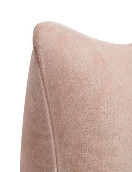 #color::rosewater #style::square  #fill type::with-feather-down-insert  #fill type::pillow-cover-only |   Corner of Charlotte Rosewater Pink Square Velvet Pillow