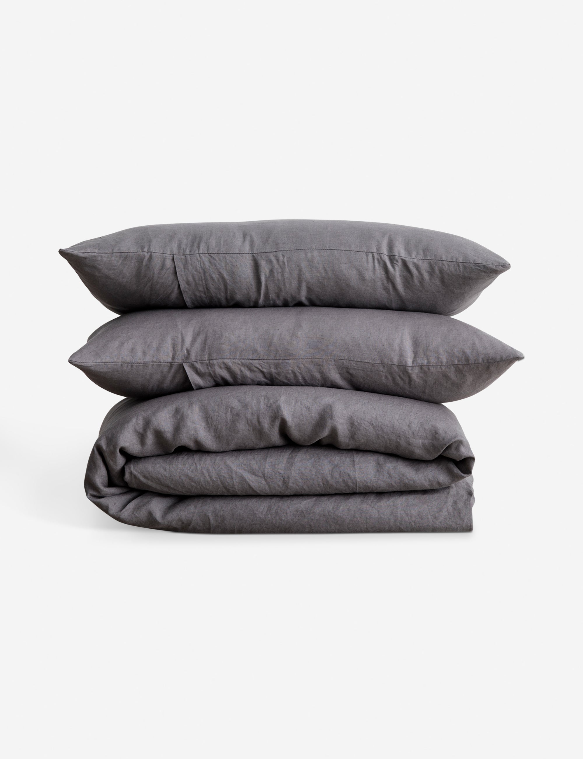 European Flax Linen charcoal gray Duvet Set by Cultiver