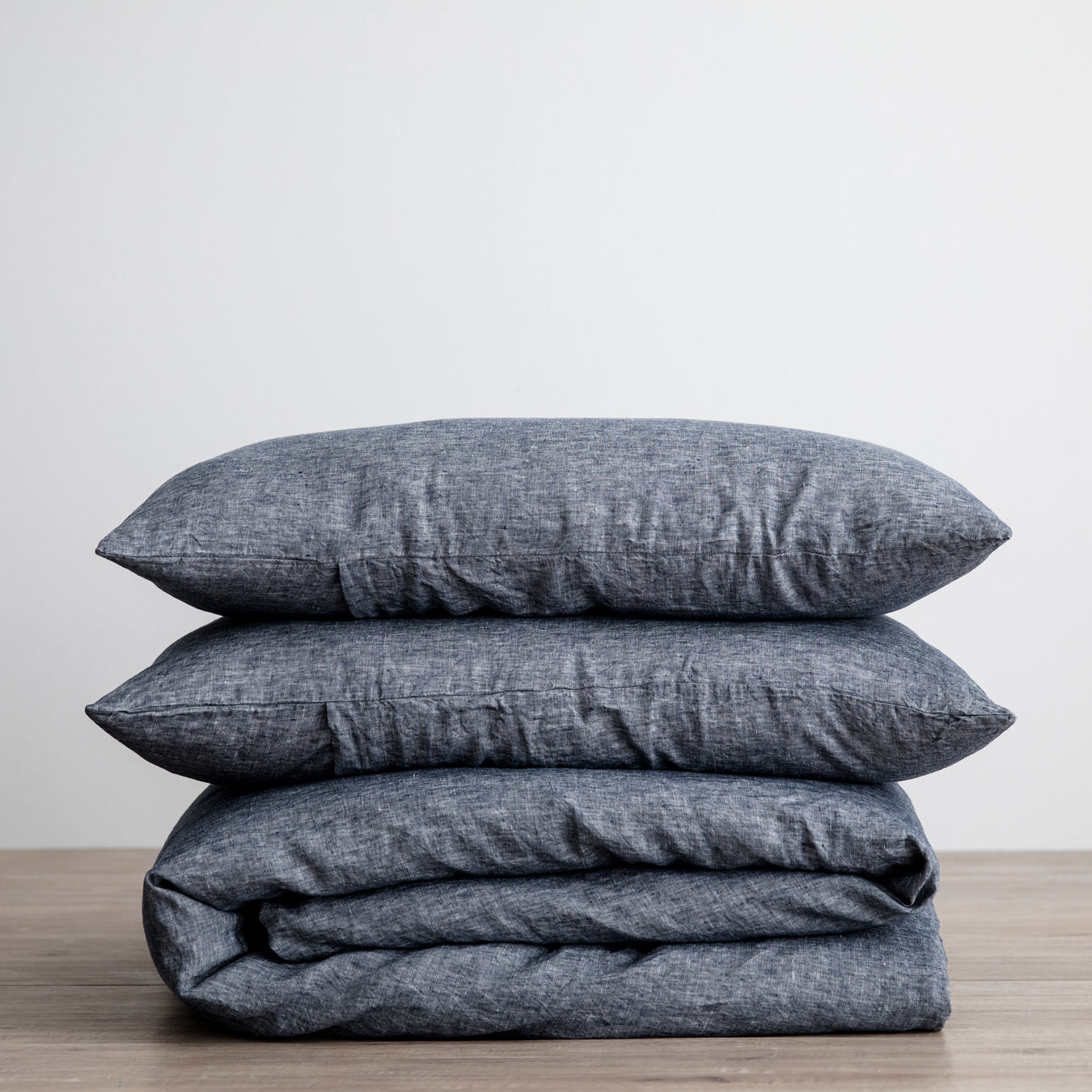 European Flax Linen indigo blue Duvet Set by Cultiver
