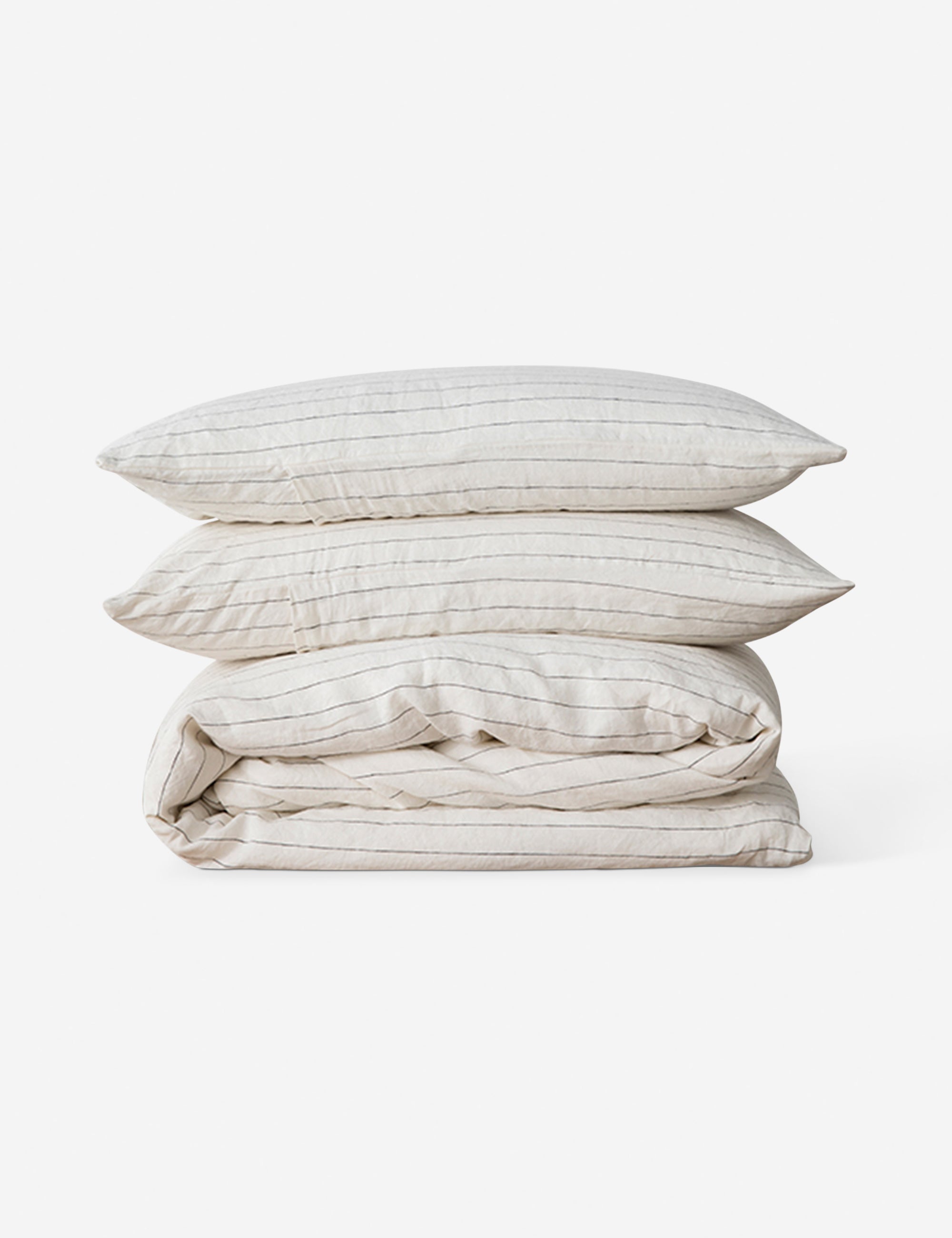 European Flax Linen pencil stripe Duvet Set by Cultiver