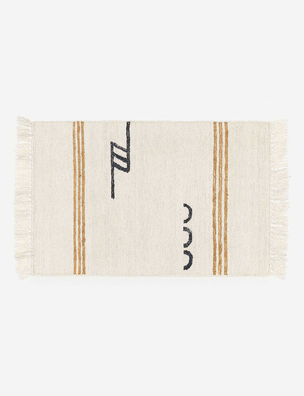 The two by three feet size of the Iconic Stripe Rug