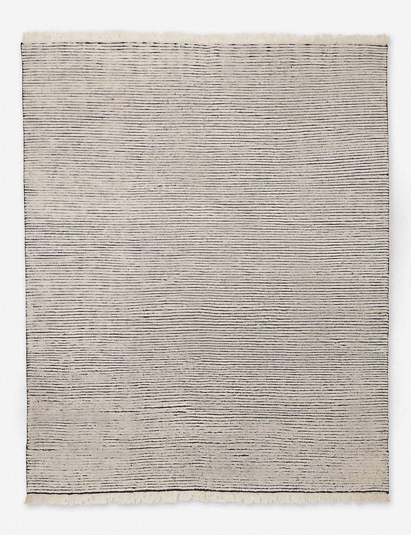 #size::6--x-9- #size::8--x-10- #size::9--x-12- #color::black-and-natural #size::10--x-14- | Kenzi black and natural rug with a striped texture and black accent stripes