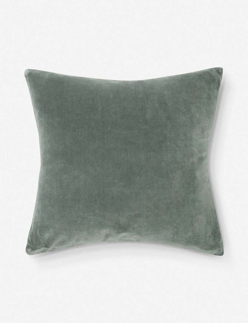 #color::shale-blue #style::square  #fill type::with-feather-down-insert  #fill type::pillow-cover-only |   Charlotte Shale Blue Square Velvet Pillow