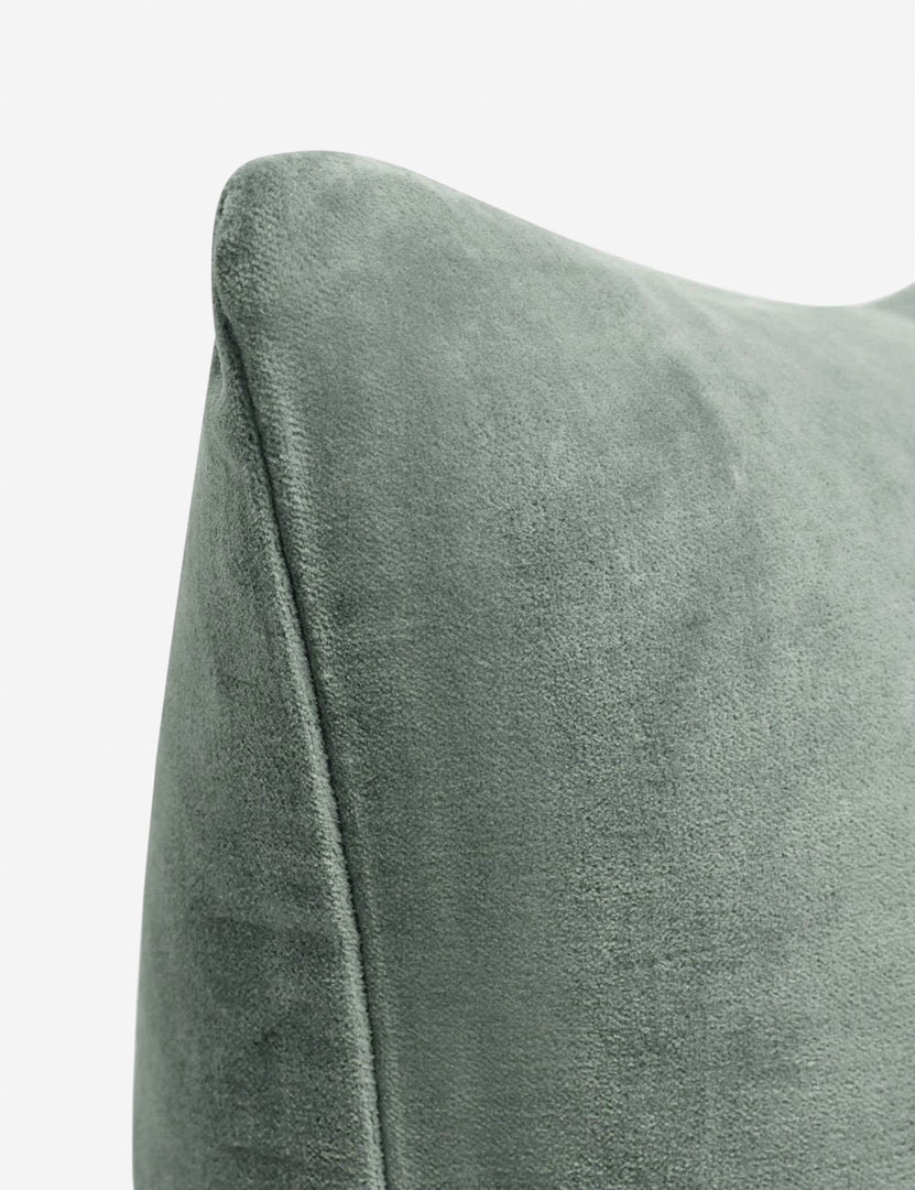 #color::shale-blue #style::lumbar  #fill type::with-feather-down-insert  #fill type::pillow-cover-only |   Corner of Charlotte Shale Blue Lumbar Velvet Pillow