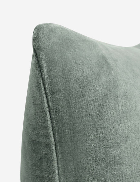 #color::shale-blue #style::lumbar  #fill type::with-feather-down-insert  #fill type::pillow-cover-only |   Corner of Charlotte Shale Blue Lumbar Velvet Pillow