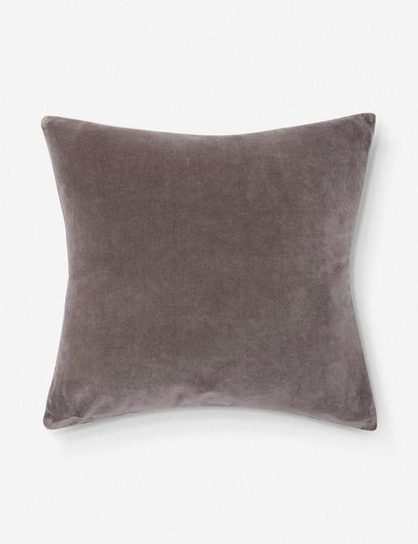 #color::warm-gray #style::square  #fill type::with-feather-down-insert  #fill type::pillow-cover-only |   Charlotte Warm Gray Square Velvet Pillow