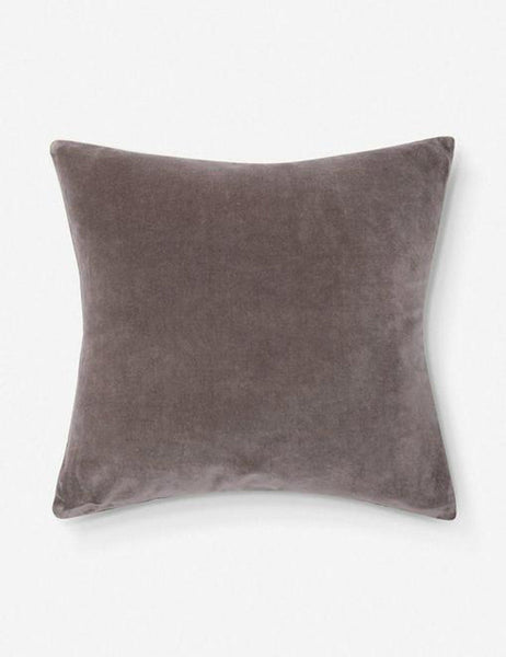 #color::warm-gray #style::square  #fill type::with-feather-down-insert  #fill type::pillow-cover-only |   Charlotte Warm Gray Square Velvet Pillow