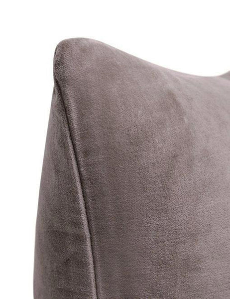 #color::warm-gray #style::square  #fill type::with-feather-down-insert  #fill type::pillow-cover-only |   Corner of Charlotte Warm Gray Square Velvet Pillow