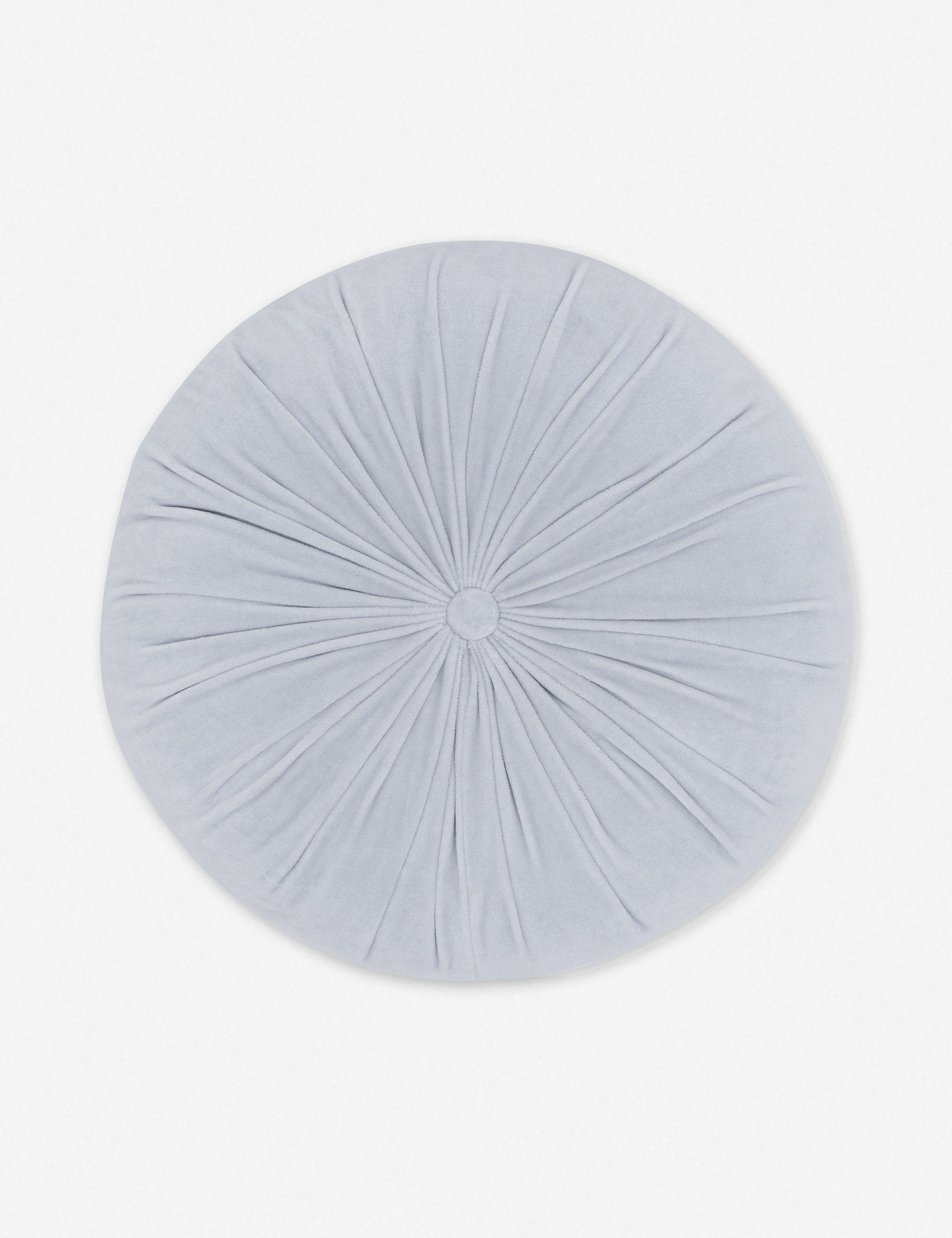 Monroe ice blue velvet round pillow