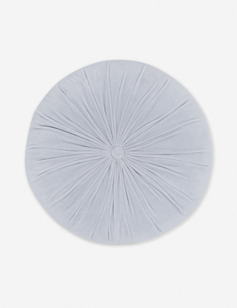 #color::ice-blue | Monroe ice blue velvet round pillow